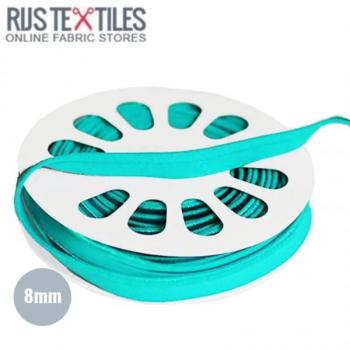 elastisches Glanz-Paspelband Breite 8 mm Türkis
